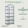 412A64BHeaL._AC_.jpg Outsunny Serre de Jardin Balcon étagère Serre 5 Niveaux 0,69L x 0,49l x 1,93H m Acier galvanisé bâche Amovible PVC Vert