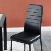 BAÏTA Lot de 6 chaises, Simili, Noir, 50x41,5x96cm