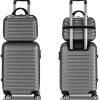 4132qz7soEL._AC_.jpg NEWTECK Lot de Valises de Voyage Grise, Valise Cabine, Valise Moyenne (53/63cm) et Trousse de Toilette. Set de Valises Rigides 4 Roues, ABS, Robustes, Durables et Légères. Serrure à Combinaison