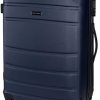 415FbjKpjGL._AC_.jpg Valise Moyenne Robuste Valise de Voyage Valise par Wittchen ABS Chariot à Coque Dure 4 Roues Serrure à Combinaison Bleu foncé