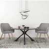 415TkzJ3gWL._AC_.jpg Lestarain Chaise de Salle à Manger Lot de 4 avec Dossier et Accoudoir,Chaise de Cuisine Gris Clair Fauteuil Scandinave Assise en Velours et Pieds en Métal