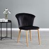 417XF8To7XS._AC_.jpg Chaise en Velours Vintage Elsa - Style Scandinave & Moderne - Salle à Manger, Salon, Coiffeuse ou Bureau (Noir, 1)