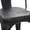 417y5tKyjGL._AC_.jpg CLP Lot De 4 Chaises Empilables Au Design Industriel Benedikt I Siège Original en Métal avec Dossier Haut I Pieds avec Patins De Protection, Couleur:Noir/Or