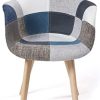 418HTkPlEgL._AC_.jpg KAYELLES Lot de 2 chaises scandinaves Patchwork, Salle à Manger, Cuisine - NEDA (Patchwork Bleu)