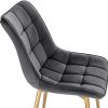 EUGAD 0671BY-6 Chaise de Salle à Manger Lot de 6 Faites de Velours et métal,Chaise de Cuisine Chaise de Salon Gris