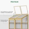 41ASYXktNTL._AC_.jpg Outsunny Mini Serre de Jardin en Polycarbonate Cadre en Bois 3 étagères dim. 80L x 50l x 130H cm Double Porte Toit ouvrant Bois de Sapin lasuré Marron