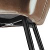 41Av4i-NA3L._AC_.jpg TecTake 800878 Lot de 4 Chaises de Salle à Manger en Simili Cuir Scandinave Pieds en Acier Noirs Élégant avec Accoudoirs – Diverses Couleurs (Marron Foncé)