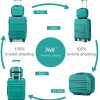 41Cgr6uXCKS._AC_.jpg Kono Set de 2 Valises de Voyage Rigide Bagage Cabine à Main 55cm Légere à 4 roulettes avec Serrure TSA + Portable Vanity Case (Turquoise)