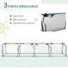 41GGP6wV61L._AC_.jpg HOMCOM Serre de Jardin Tunnel 4L x 1l x 0,8H m 4 Portes zippées bâche PVC Transparent métal époxy Vert