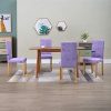 41JMIa0RMXL._AC_.jpg vidaXL 4X Chaises de Salle à Manger Chaises à Dîner Chaises de Repas Chaises de Cuisine Chaises de Salon Maison Intérieur Violet Polyester