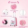 GOPLUS 16” Valise Enfant à roulettes avec 12” Sac à Dos, Motifs Mignons et Divers, Espace Suffisant, Surface Etanche, roulettes Silencieuses et Lisses, Hauteur de Poignée Réglable (Licorne)