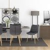 EUGAD 0671BY-6 Chaise de Salle à Manger Lot de 6 Faites de Velours et métal,Chaise de Cuisine Chaise de Salon Gris