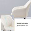 41Q-zbzjCL._AC_.jpg TUKAILAI Lot de 2 chaises de salle à manger en velours avec assise rembourrée, pieds en métal, accoudoirs et dossier pour salon, salle à manger, cuisine, chambre à coucher, réception - Crème