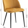 41SmsBxH89L._AC_.jpg HOMCOM Chaises de Visiteur Design scandinave - Lot de 2 chaises - Pieds effilés métal Noir - Assise Dossier Ergonomique Velours Moutarde
