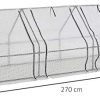 41TKjjS1UXL._AC_.jpg Outsunny Mini Serre de Jardin Serre à tomates 270L x 90l x 90H cm Acier PE Haute densité 140 g/m² Anti-UV 3 fenêtres avec Zip enroulables Blanc