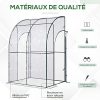 41U2OITYJRL._AC_.jpg Outsunny Serre de Jardin adossée Serre adossée dim. 1,43L x 1,18l x 2,12H m 2 Portes zippées enroulables Acier PVC Transparent