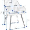41U59JKepL._AC_.jpg Lestarain Chaise de Salle à Manger Lot de 4 avec Dossier et Accoudoir,Chaise de Cuisine Gris Clair Fauteuil Scandinave Assise en Velours et Pieds en Métal