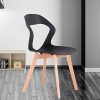41V3ax1ClyL._AC_.jpg Herbalady Lot de 4/6 chaises, design simple avec dossier ouvert - pour la salle à manger, le salon, la chambre - 2 styles et plusieurs couleurs disponibles (Noir, 4)