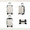 Kono Valises et Sacs de Voyage ABS léger 4 Bagages Nouveau Beige (M-65CM)