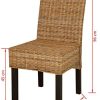41Yek0I3hnL._AC_.jpg vidaXL 2X Chaise Salle à Manger Rotin Kubu Bois de Manguier Chaise de Cuisine