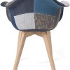 41ZEI5xG63L._AC_.jpg KAYELLES Lot de 2 chaises scandinaves Patchwork, Salle à Manger, Cuisine - NEDA (Patchwork Bleu)