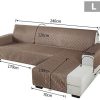 PETCUTE Housse de canapé en Forme L matelassé Housse de canapé d'angle Protecteur de canapé sectionnel avec Chaise Droite étanche 240x270cm