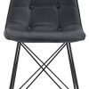 41ai82jzDxL._AC_.jpg IDIMEX Lot de 4 chaises Imran pour Salle à Manger ou Cuisine avec 4 Pieds en métal Noir Design Contemporain, Assise capitonnée avec revêtement synthétique Noir