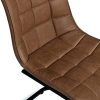 41bQKlyYHxL._AC_.jpg IDMarket - Lot de 4 chaises Mae Marron Vintage en PU pour Salle à Manger