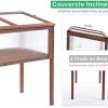 41daQUibNaL._AC_.jpg Outsunny Mini Serre sur Pieds dim. 90L x 50l x 93H cm Toit ouvrable Panneaux de Polycarbonate Bois Sapin traité