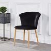 41eA-EBz0mS._AC_.jpg Chaise en Velours Vintage Elsa - Style Scandinave & Moderne - Salle à Manger, Salon, Coiffeuse ou Bureau (Noir, 1)