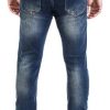 Jeans Rock Rock Designer Designer pour Hommes Jeans Stretch Slim Fit Coupe Slim [RC-2117 - Bleu Vintage - W38 L36]