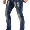 Jeans Rock Rock Designer Designer pour Hommes Jeans Stretch Slim Fit Coupe Slim [RC-2117 - Bleu Vintage - W38 L36]