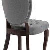 41g9phwznL._AC_.jpg CLP Chaise De Salle A Manger Temara en Tissu I Chaise Confortable Elégante Rembourrée I Style Chesterfiled I Piètement en Bois De Caoutchouc, Couleur:Gris, Couleur du Cadre:Antique