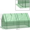 41h5OhjEPL._AC_.jpg Outsunny Mini Serre de Jardin Serre à tomates dim. 180L x 90l x 90H cm Acier PE Haute densité 140 g/m² Anti-UV 2 fenêtres zippées enroulables Vert