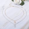 41iGY9e3QqL._AC_.jpg Jovono Collier à la mode pendentif croix chaîne de bijoux pour femmes et filles (Argent)