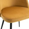 41kYj2L1-1L._AC_.jpg HOMCOM Chaises de Visiteur Design scandinave - Lot de 2 chaises - Pieds effilés métal Noir - Assise Dossier Ergonomique Velours Moutarde