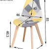 41m5YrwqzJL._AC_.jpg GrandCA HOME Lot de 4 Chaises de Salle à Manger, Chaise de Style Nordico Chaise Patchwork Chaise de Cuisine Chaise de Salon (Jaune-4)