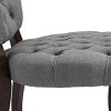 41n-WbngNrL._AC_.jpg CLP Chaise De Salle A Manger Temara en Tissu I Chaise Confortable Elégante Rembourrée I Style Chesterfiled I Piètement en Bois De Caoutchouc, Couleur:Gris, Couleur du Cadre:Antique