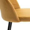 41o9IsEo5iL._AC_.jpg HOMCOM Chaises de Visiteur Design scandinave - Lot de 2 chaises - Pieds effilés métal Noir - Assise Dossier Ergonomique Velours Moutarde