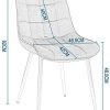 EUGAD 0671BY-6 Chaise de Salle à Manger Lot de 6 Faites de Velours et métal,Chaise de Cuisine Chaise de Salon Gris