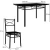 CASARIA Ensemble 5 pièces Paul hêtre 1 Table 4 chaises métal laqué Cuisine Ensemble Table et chaises pour Salle à Manger