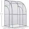 41rhbSFbvSL._AC_.jpg Outsunny Serre de Jardin adossée Serre adossée dim. 1,43L x 1,18l x 2,12H m 2 Portes zippées enroulables Acier PVC Transparent
