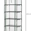 41sgVAUEdQL._AC_.jpg Outsunny Serre de Jardin Balcon étagère Serre 5 Niveaux 0,69L x 0,49l x 1,93H m Acier galvanisé bâche Amovible PVC Vert