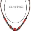 41sryKquilL._AC_.jpg COOLSTEELANDBEYOND Y-Forme Statement Collier Noir Rouge Pierres Perle Charmes Pendantes Pendentif, Tribal Ethnique Art Folklorique