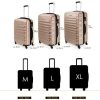 KESSER® Set de 3 valises | Bagages à roulettes | Rigide | Valises pour Voyage en Avion | Valises Cabine à roulettes | Bagages à Coque Dure | Valises M-L-XL, Champagne