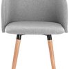 41uBZWTLwAL._AC_.jpg WOLTU Lot de 4 Chaise de Cuisine en Lin Fauteuil de Repas Salle à Manger, Gris Clair, BH120hgr-4