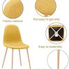 41uI0HVlMXL._AC_.jpg GOLDFAN Lot de 4 Chaises de Salle à Manger Chaise en Tissu de Cuisine Scandinave Chaises de Salon avec Pieds en métal,Jaune