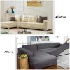 41uh8wwAOS._AC_.jpg Yidaxing Housse de canapé avec péninsule Extensible, Housse de canapé d'angle Chaise Longue Housse de canapé sectionnelle en Forme de L en Tissu Polyester (3 Places + 3 Places, Gris Clair)