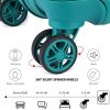 41y1LPCY9US._AC_.jpg Kono Set de 2 Valises de Voyage Rigide Bagage Cabine à Main 55cm Légere à 4 roulettes avec Serrure TSA + Portable Vanity Case (Turquoise)