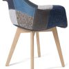 41zDx2XEHDL._AC_.jpg KAYELLES Lot de 2 chaises scandinaves Patchwork, Salle à Manger, Cuisine - NEDA (Patchwork Bleu)
